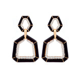 2.61ct Diamond 18K Gold Enamel Earrings