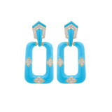 1.47ct Diamond 18K Gold Enamel Earrings