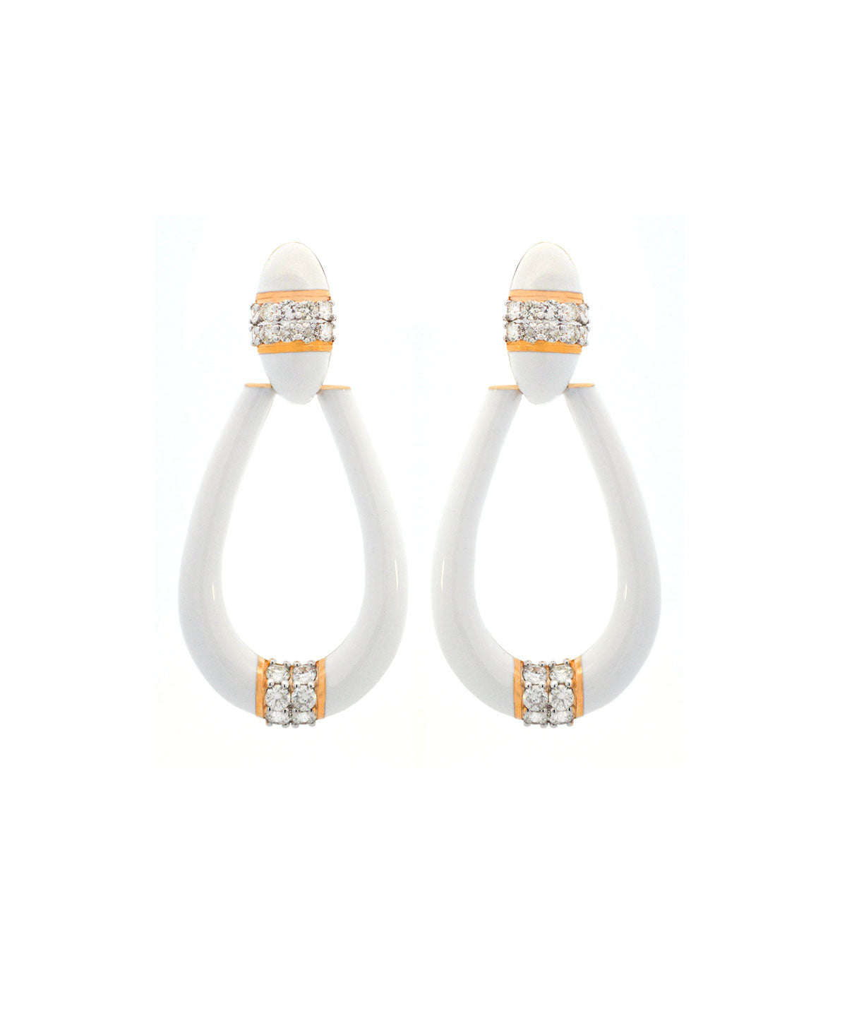 1.48ct Diamond 18K Gold Painted Earrings