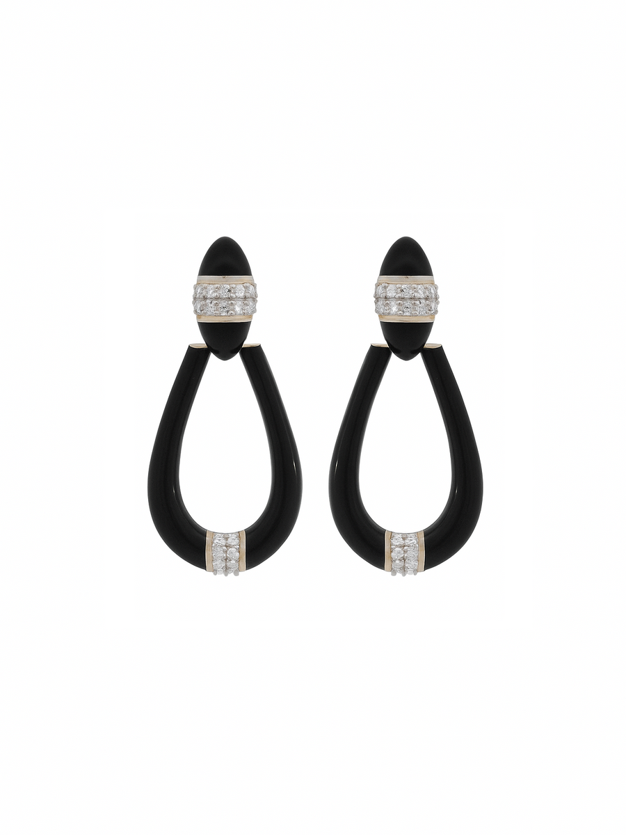 1.48ct Diamond 18K Gold Painted Earrings