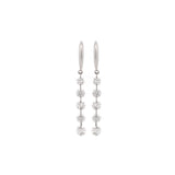 1.00ct Diamond Platinum Dangle Drop Earrings