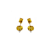 7.87ct Citrine Diamond 18K Gold Earrings