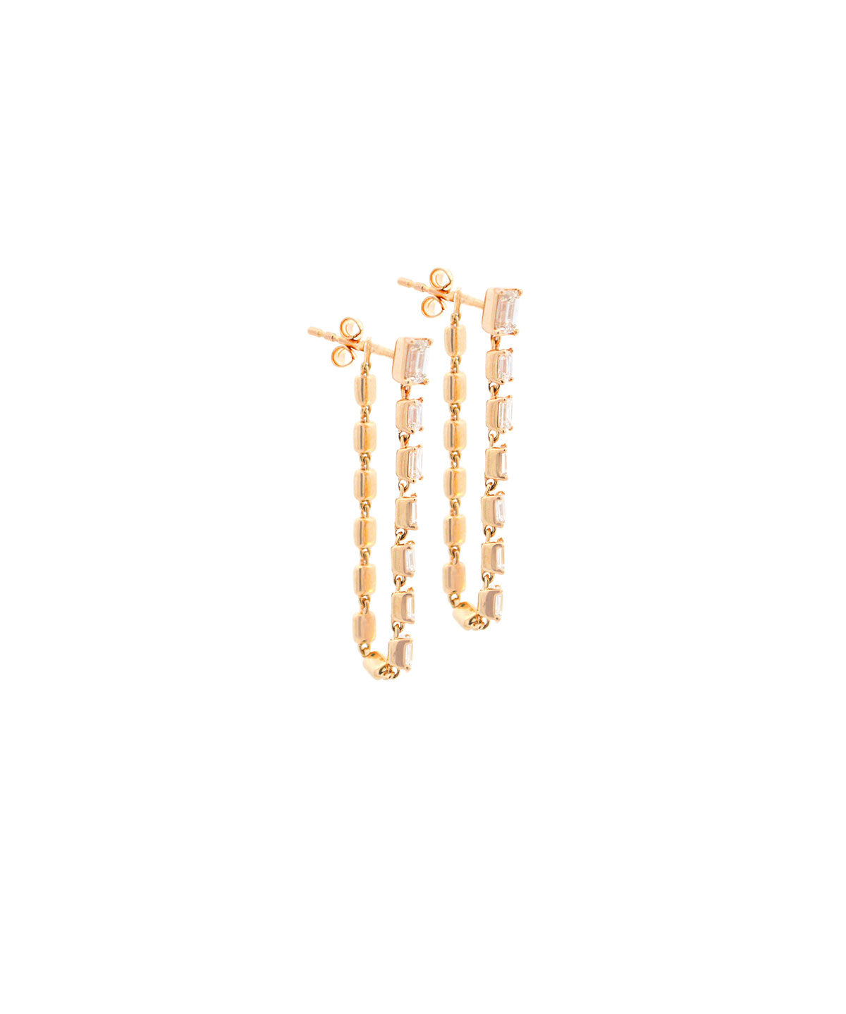 1.44ct Diamond 14K Gold Cut Bezel Drop Earrings