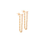 1.44ct Diamond 14K Gold Cut Bezel Drop Earrings