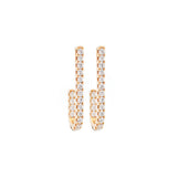 0.60ct Diamond 14K Gold J Hoop Earrings