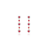 7.11ct Ruby Diamond 14K Gold Earrings