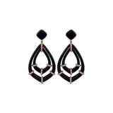 41.76ct Diamond Onyx 14K Gold Earrings