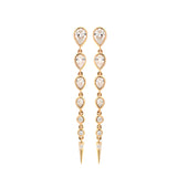 1.29ct Diamond 14K Gold Pear Dangle Drop Earrings