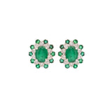 4.66ct Diamond Emerald 18K Gold Earrings