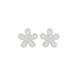 0.80ct Diamond 18K Gold Flower Earrings