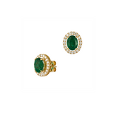 2.41ct Emerald 18K Gold Oval Stud Earrings