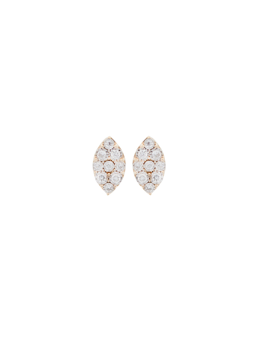 0.15ct Diamond 14K Gold Marquise Dainty Stud Earrings