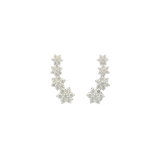 1.77ct Diamond 18K Gold Flower Climber Earrings