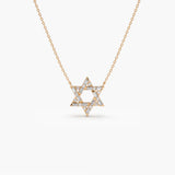 0.20ct Diamond 18K Gold Star of David Necklace