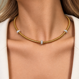 0.78ct Diamond 18K Italian Gold Multi Station Necklace