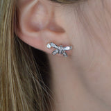 0.42ct Diamond 18K Gold Bow Stud Earrings