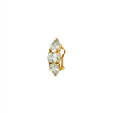 3.27ct Green Amethyst 18K Gold Three Stone Ear Cuff