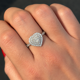 0.65ct Diamond 18K Gold Pave Heart Ring