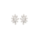 2.22ct Diamond 18K Gold Statement Cluster Earrings