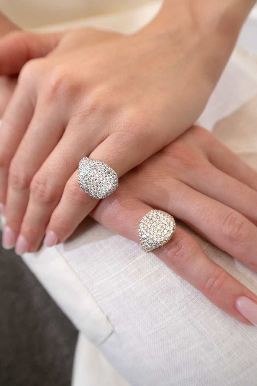 2.80ct Diamond 18K Gold Pave Signet Ring