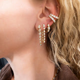 2.31ct Diamond 14K Gold Bezel Dangle Drop Earrings