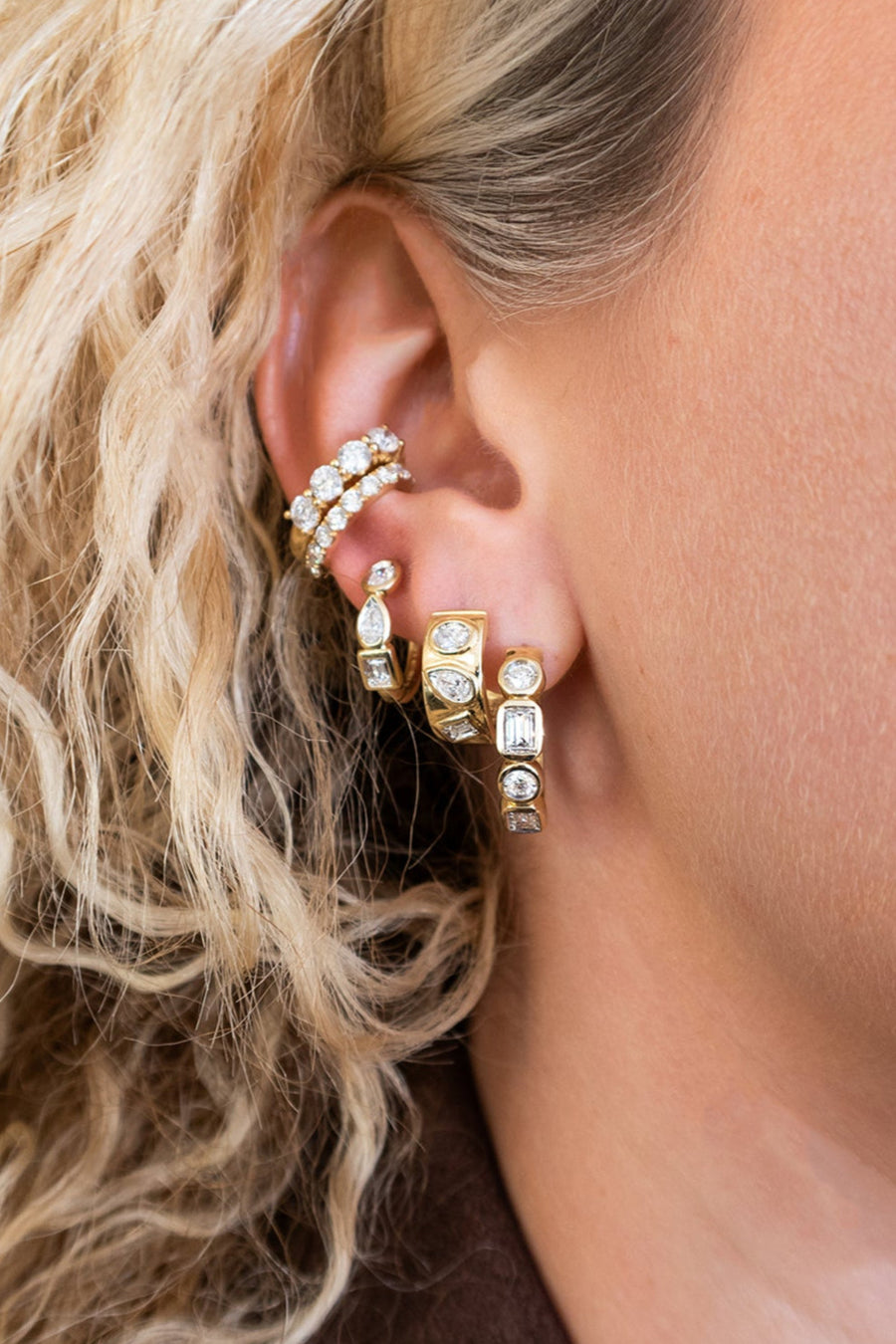 0.51ct Diamond 14k Gold Ear Cuff