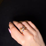 2.77ct Diamond Multi Gemstone 14K Gold Crossover Ring