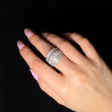 3.75ct Diamond 18K Gold Shield Ring
