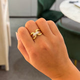 0.18ct Diamond 18K Gold Double Loop Ring