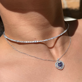 1.16ct Diamond Tanzanite 14K Gold Heart Pendant Necklace