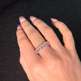 7.42ct White Topaz 18K Gold Eternity Band Ring