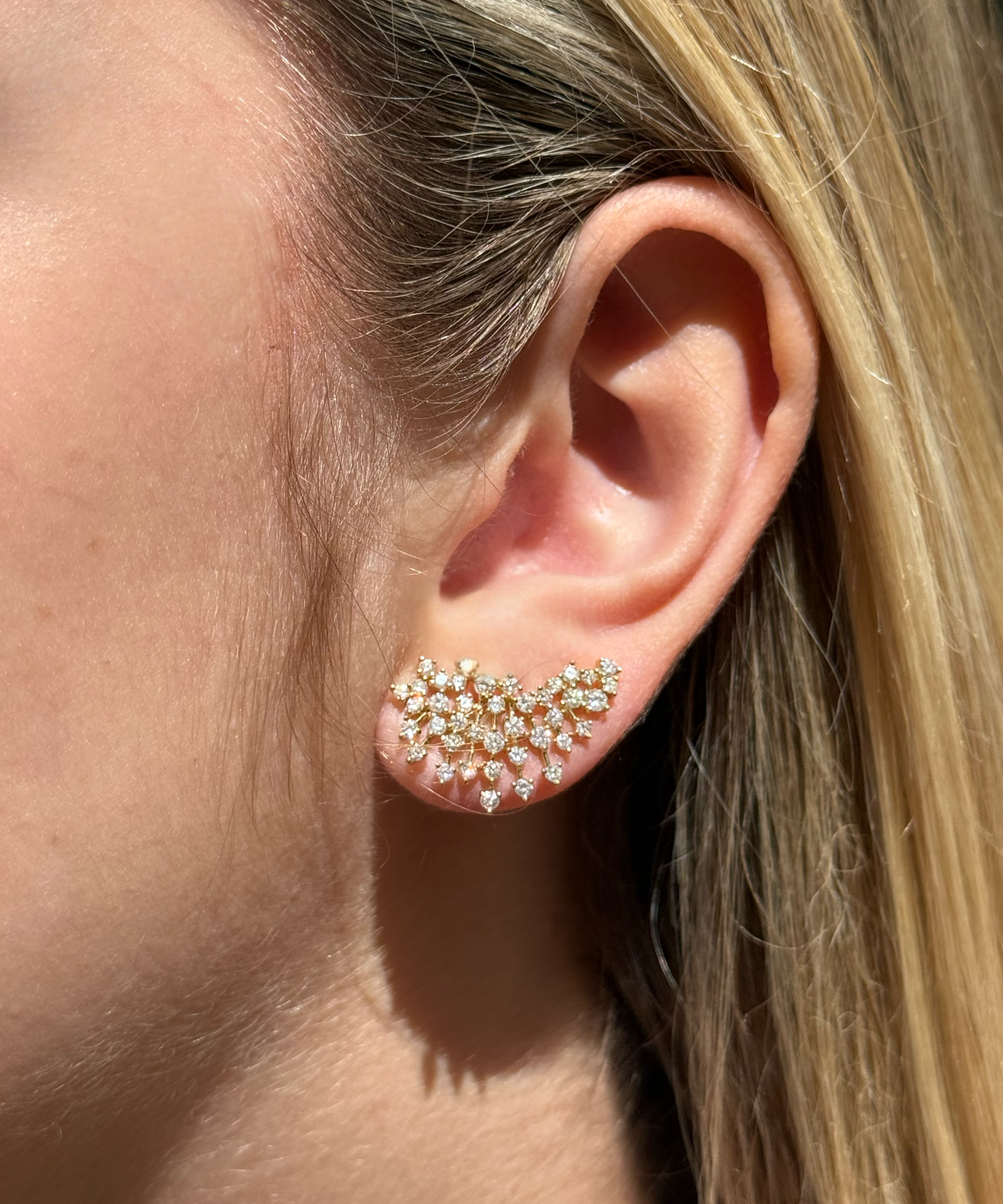 1.66ct Diamond 18K Gold Fireworks Earrings