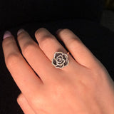 0.50ct Diamond 18K Gold Rose Statement Ring