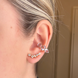 4.86ct Kunzite 18K Gold Three Stones Ear Cuff