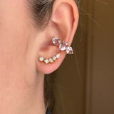 4.86ct Kunzite 18K Gold Three Stones Ear Cuff