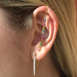 0.24ct Multi Gemstone 18K Gold Ear Pin Earrings