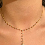 1.96ct Diamond 18K Gold Link Lariat Necklace