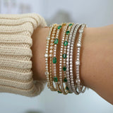 2.75ct Emerald Diamond 14K Gold Bangle Bracelet