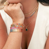 11.23ct Multi Sapphire 18K Gold Heart Link Bracelet