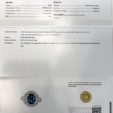 GIA 2.89ct Diamond Sapphire Platinum Cluster Ring