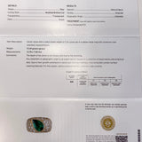 GIA 5.32ct Diamond Colombian Emerald 18K Gold Pear Ring