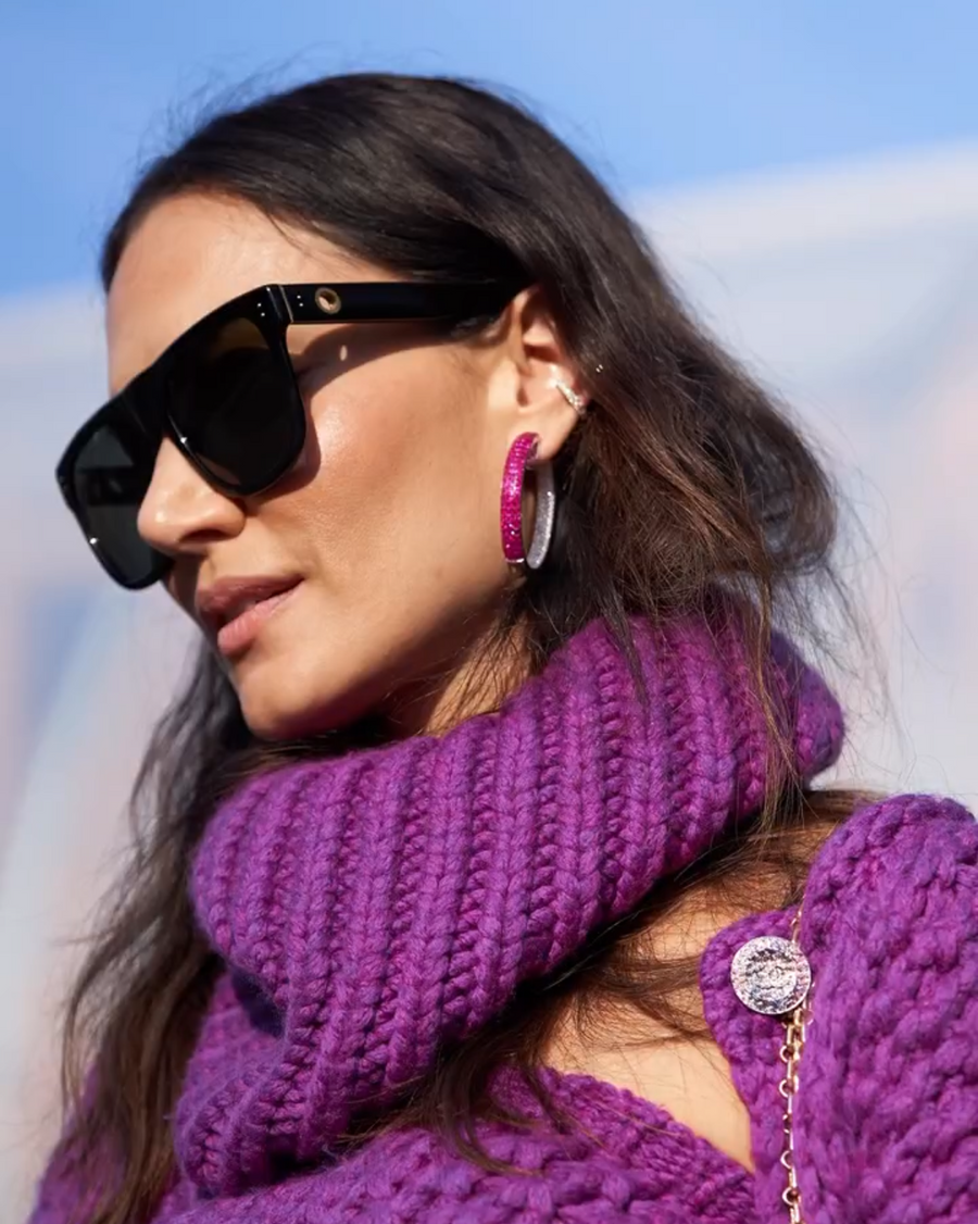 16.2ct Diamond Ruby 18K Gold Invisible Set Hoop Earrings