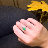 1.79ct Diamond Emerald 18K Gold Marquis Ring