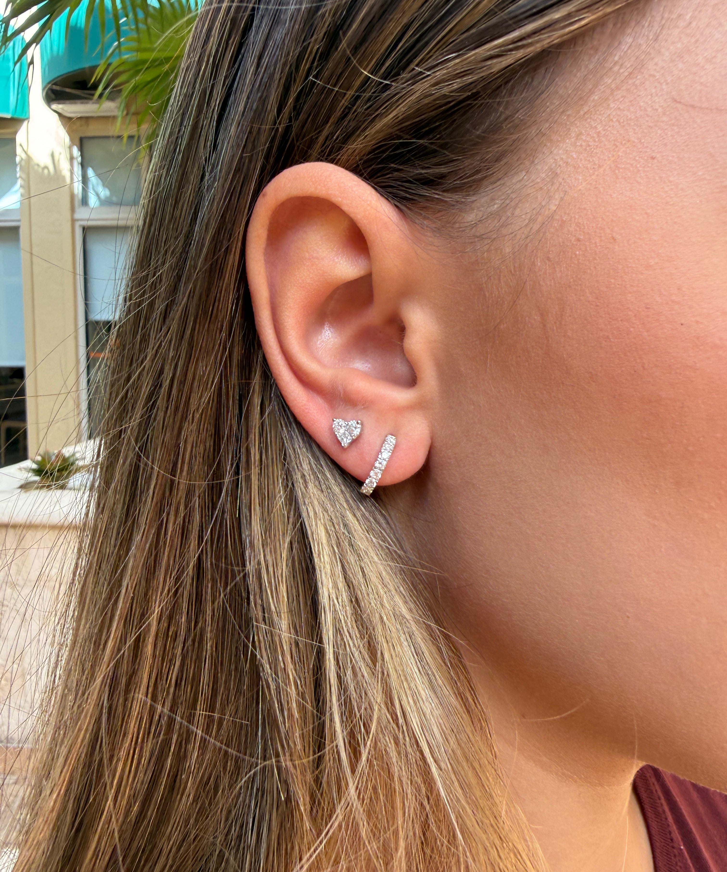 0.50ct Diamond 14K Gold Dainty Hoops