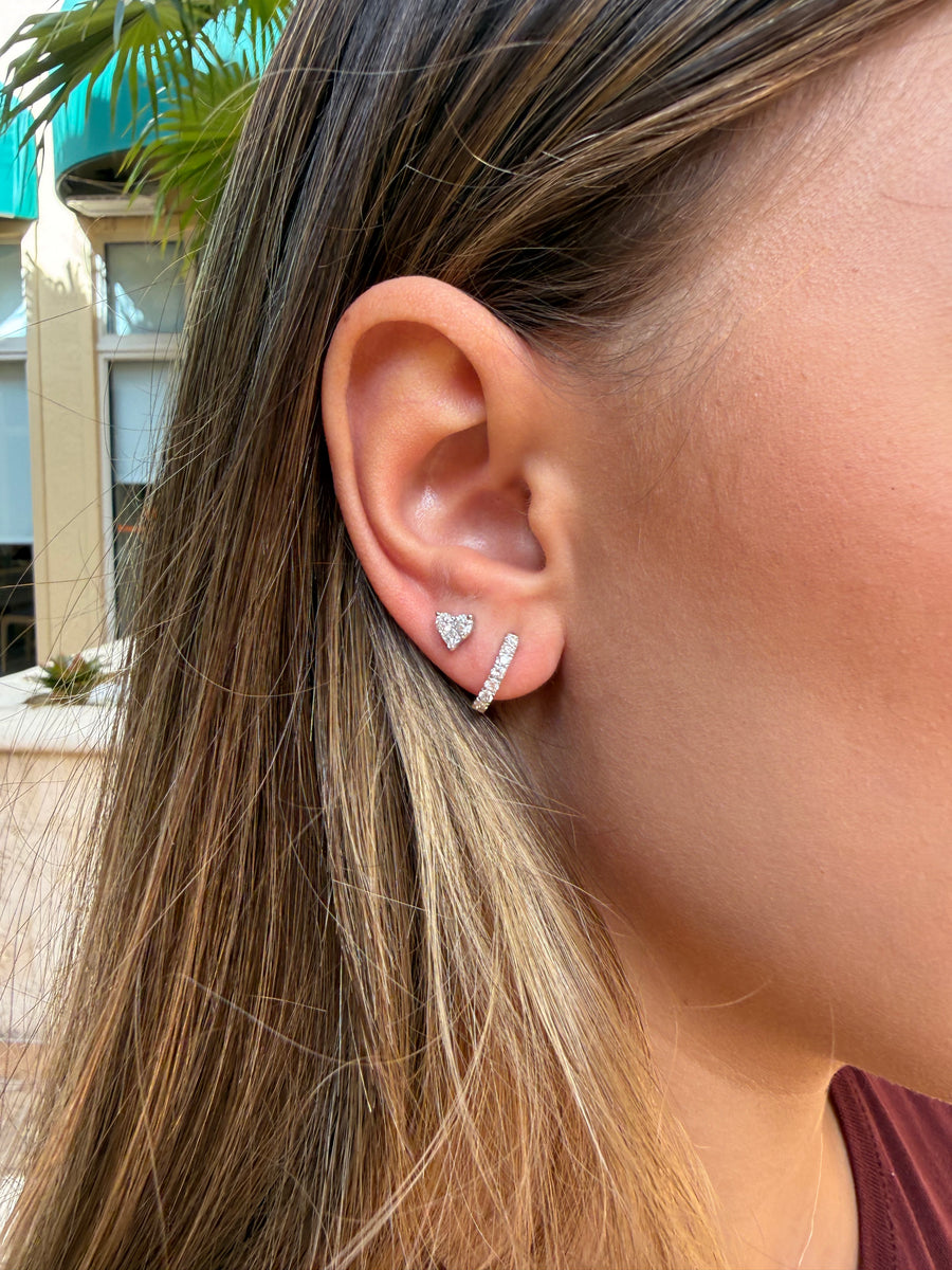 0.50ct Diamond 14k Gold Dainty Hoops