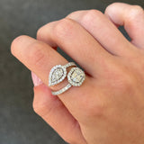 1.64ct Diamond 18K Gold Multi Shape Bypass Ring
