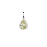 6.31ct Diamond 18K Gold Statement Halo Pear Pendant