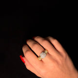 0.48ct Diamond 18K Italian Gold Grooved Ring