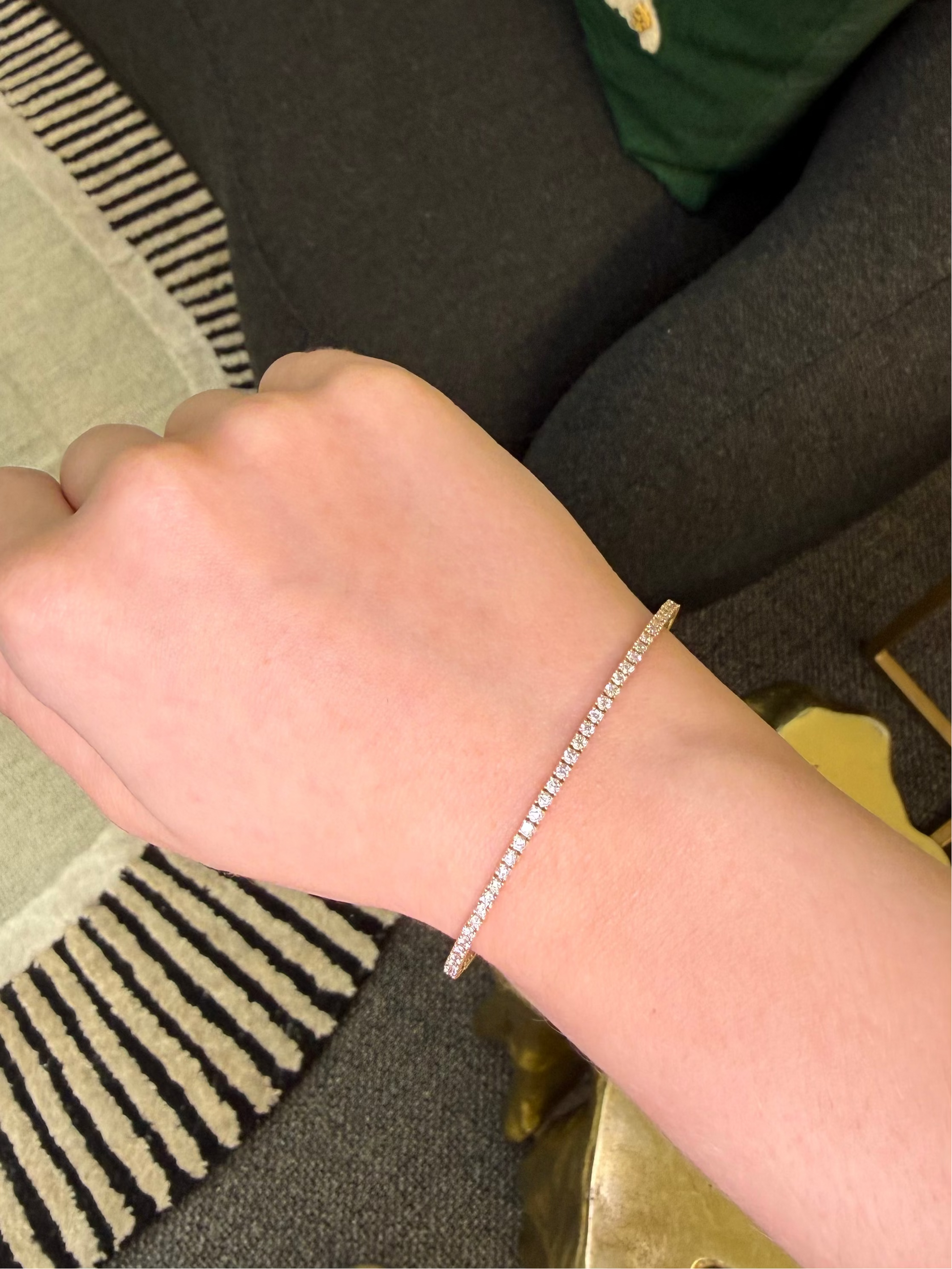 2.06ct Diamond 14K Gold Flexible Tennis Bracelet
