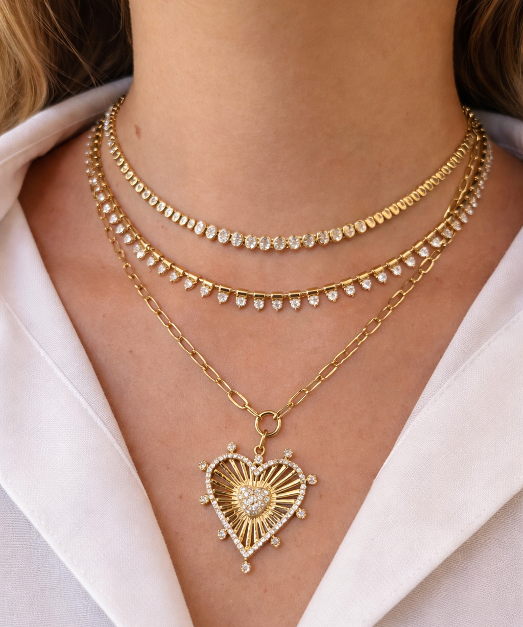 5.27ct Diamond 14K Gold Stationed Necklace